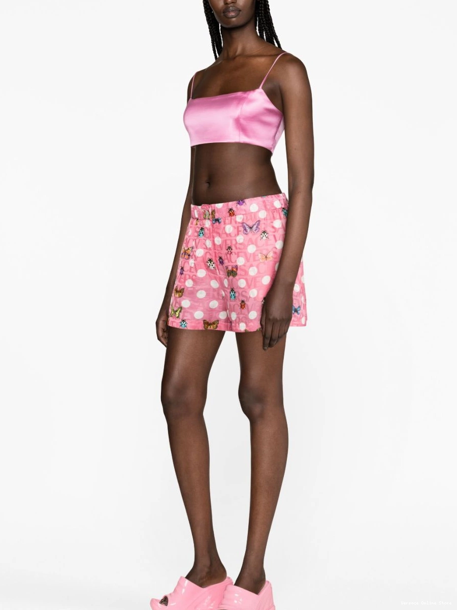 Cheap Women shorts Versace Butterflies-print silk-blend 0404